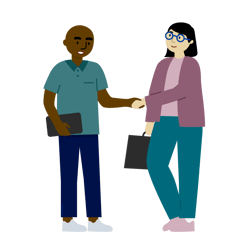 Two people shaking hands